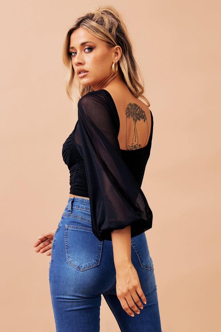Charmed Crop Top - Black TOPS Sage and Paije