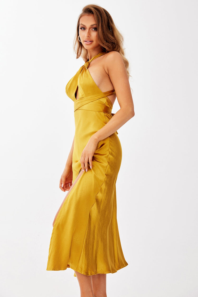 Mercedes Midi Dress - Mustard DRESSES Sage and Paije