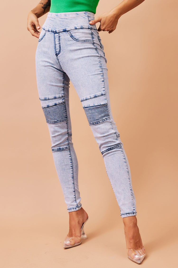 Motorsports Jeans - Washed Blue DENIM Sage and Paije