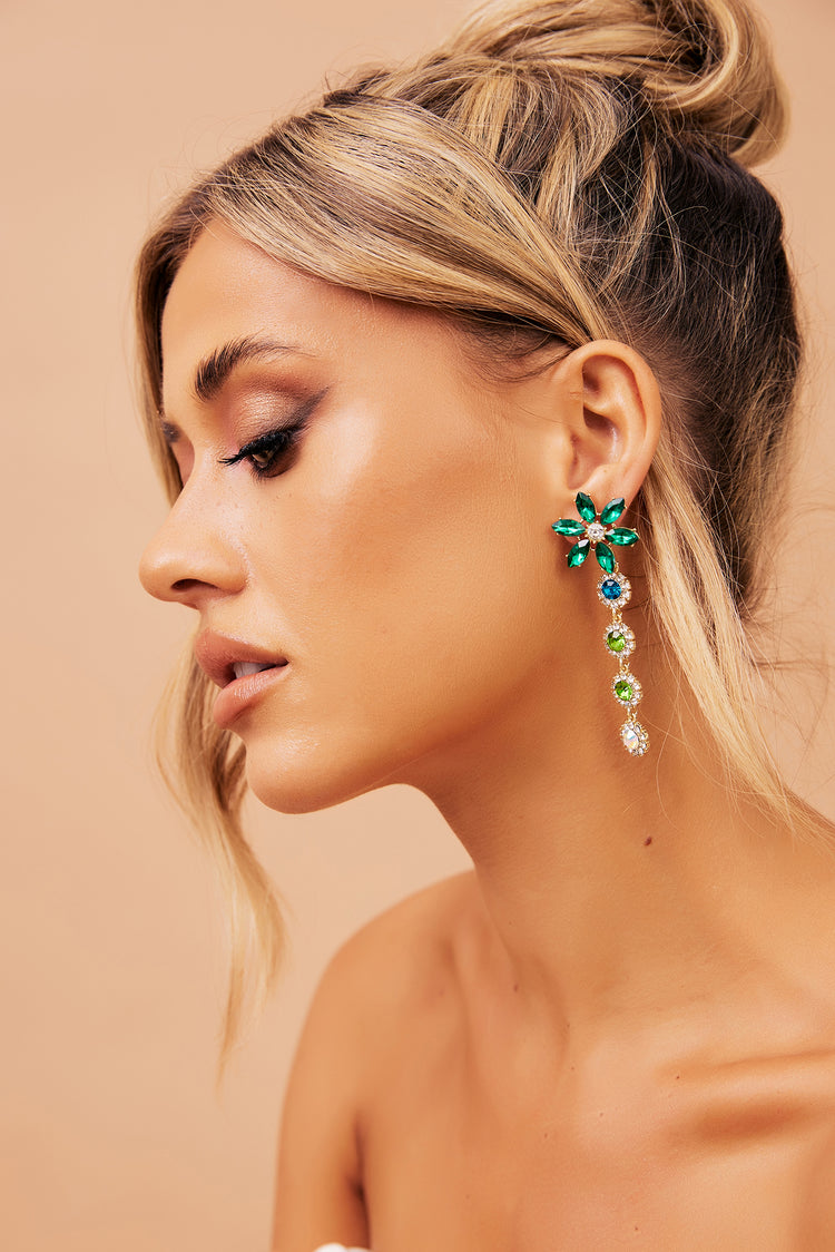 Ethereal Drop Earrings - Green | Sage and Paige AUS.