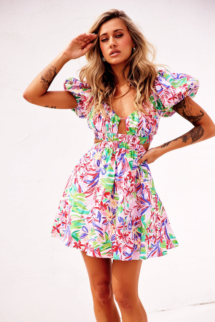 Reasons Mini Dress - Pink Multi DRESSES Sage and Paije