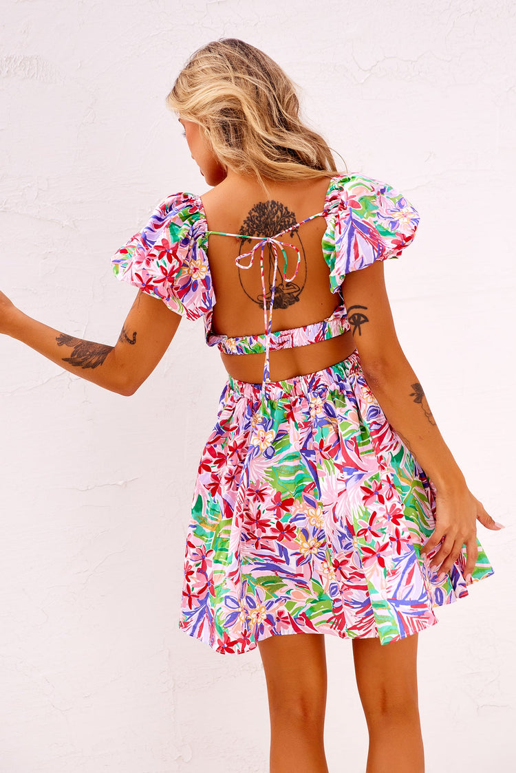Reasons Mini Dress - Pink Multi DRESSES Sage and Paije