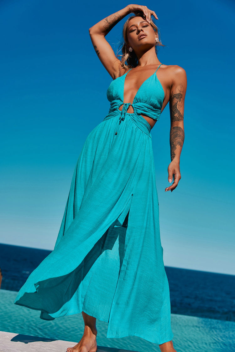 Dolly Maxi Dress - Aqua DRESSES Sage and Paije