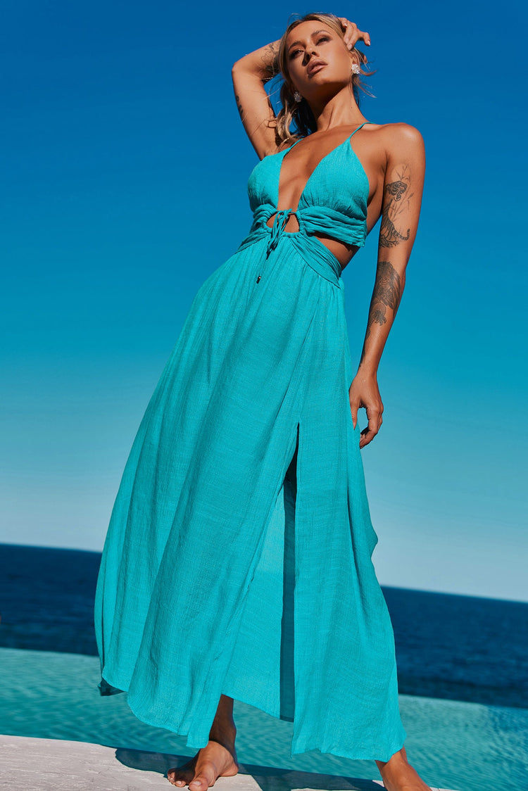 Dolly Maxi Dress - Aqua DRESSES Sage and Paije