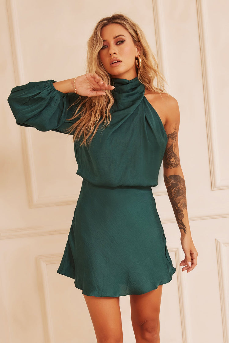 Differences Mini Dress - Forest Green DRESSES Sage and Paije