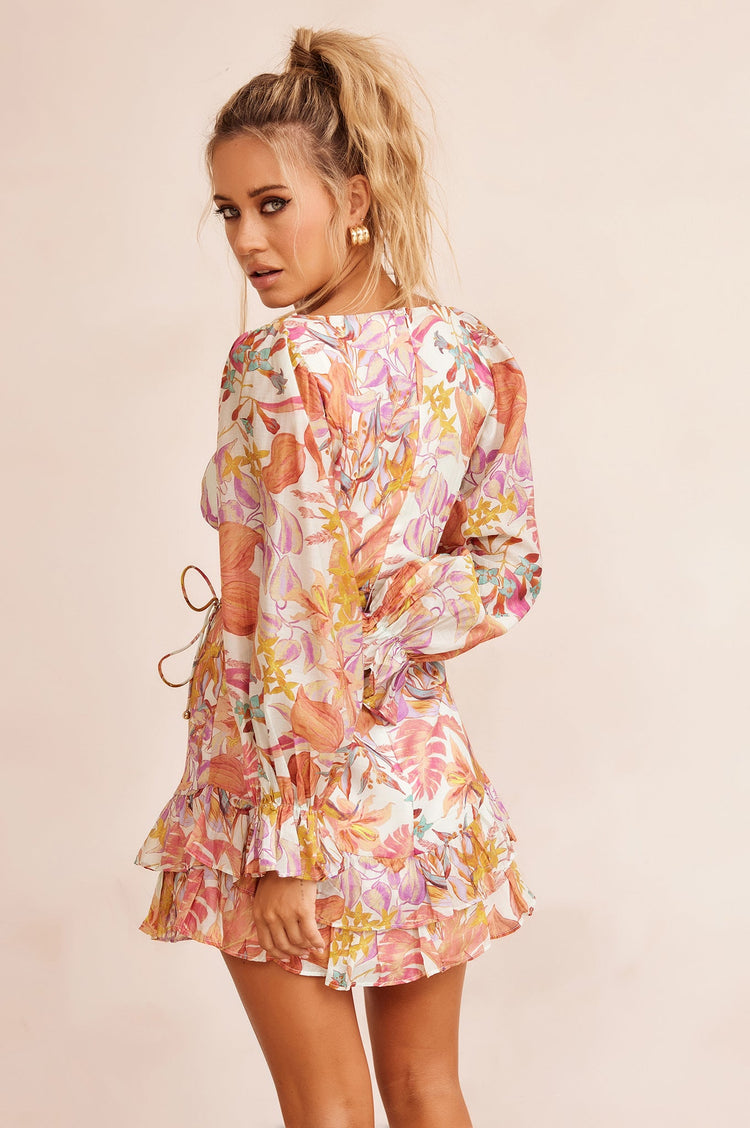 Addison Mini Dress - Orange Multi for women