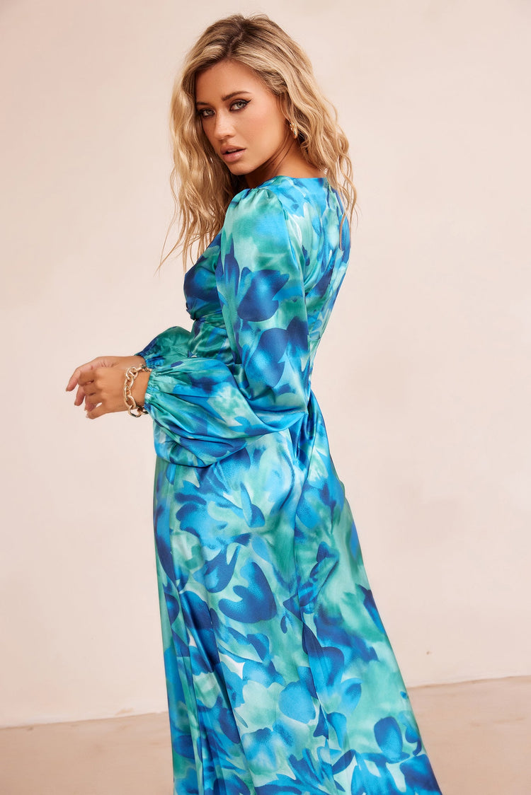 All That Matters Midi Dress - Blue Multi for women