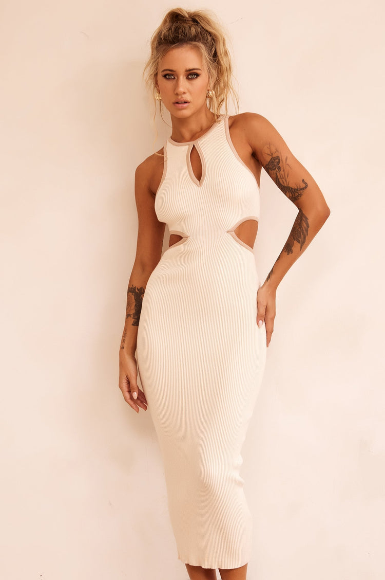 At First Sight Midi Dress - Cream for women