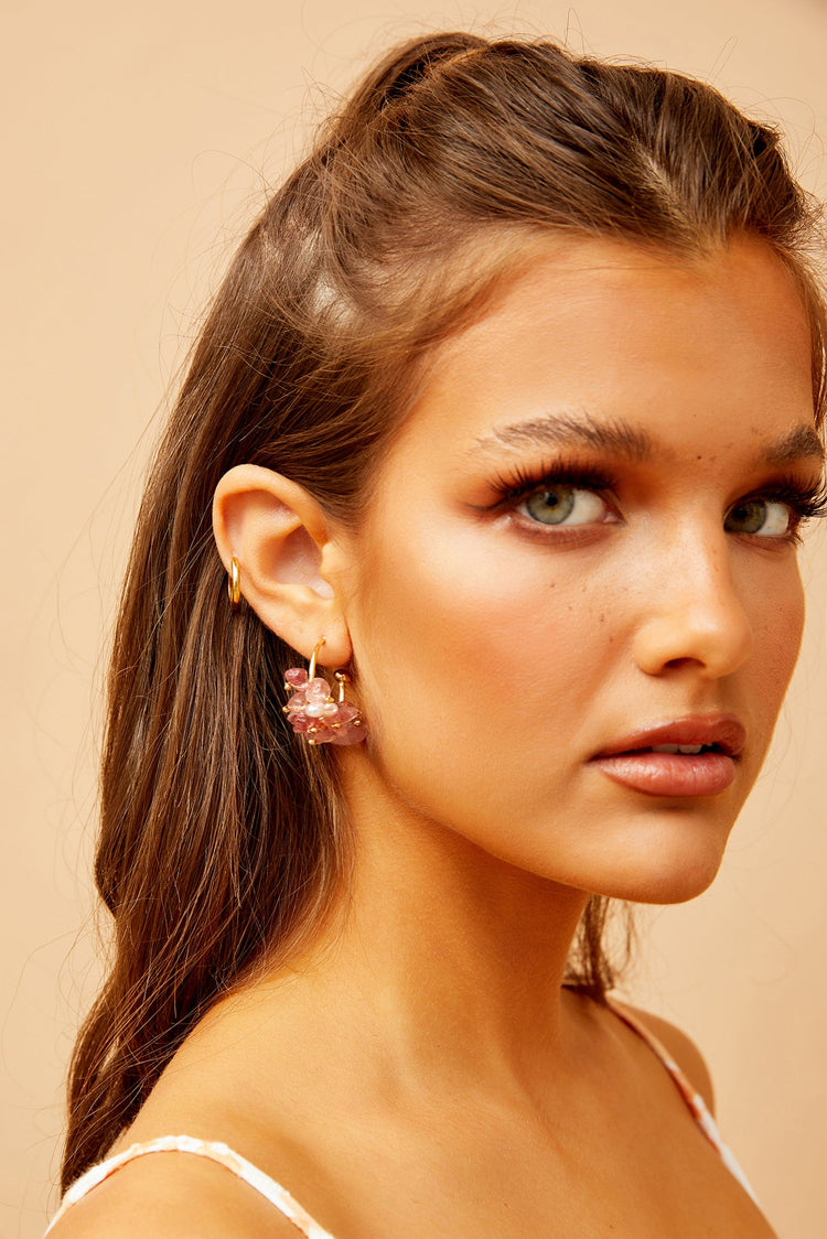 Ayaka Earrings - Rose Pink for women