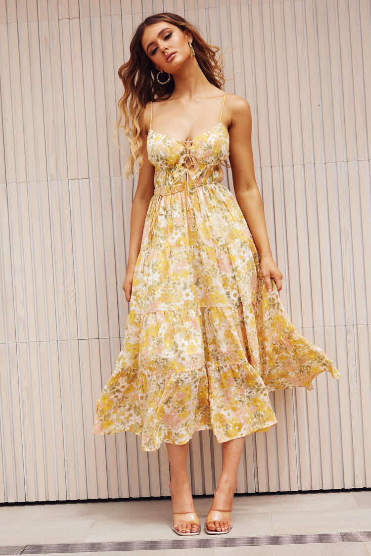 Belief Midi Dress - Yellow for women