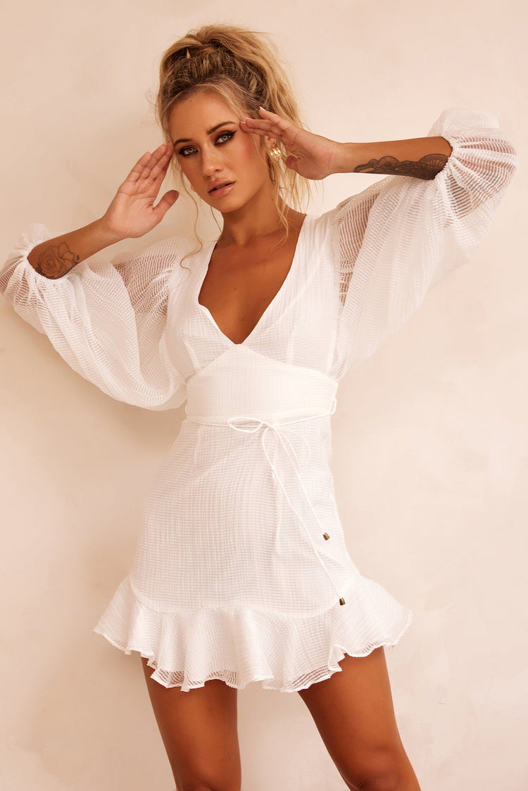 Down To Earth Mini Dress - White for women