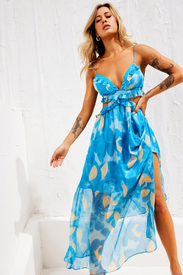 Early Sunset Maxi Dress - Aqua for women