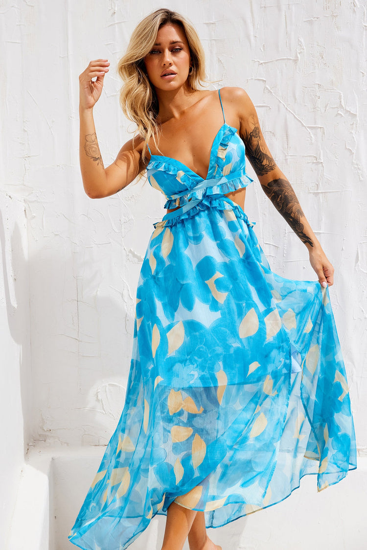 Early Sunset Maxi Dress - Aqua for women