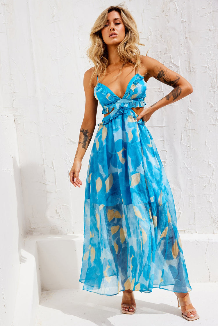 Early Sunset Maxi Dress - Aqua for women