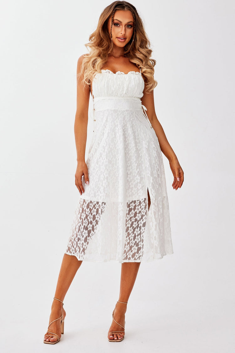 Ease Up Midi Dress - White for women
