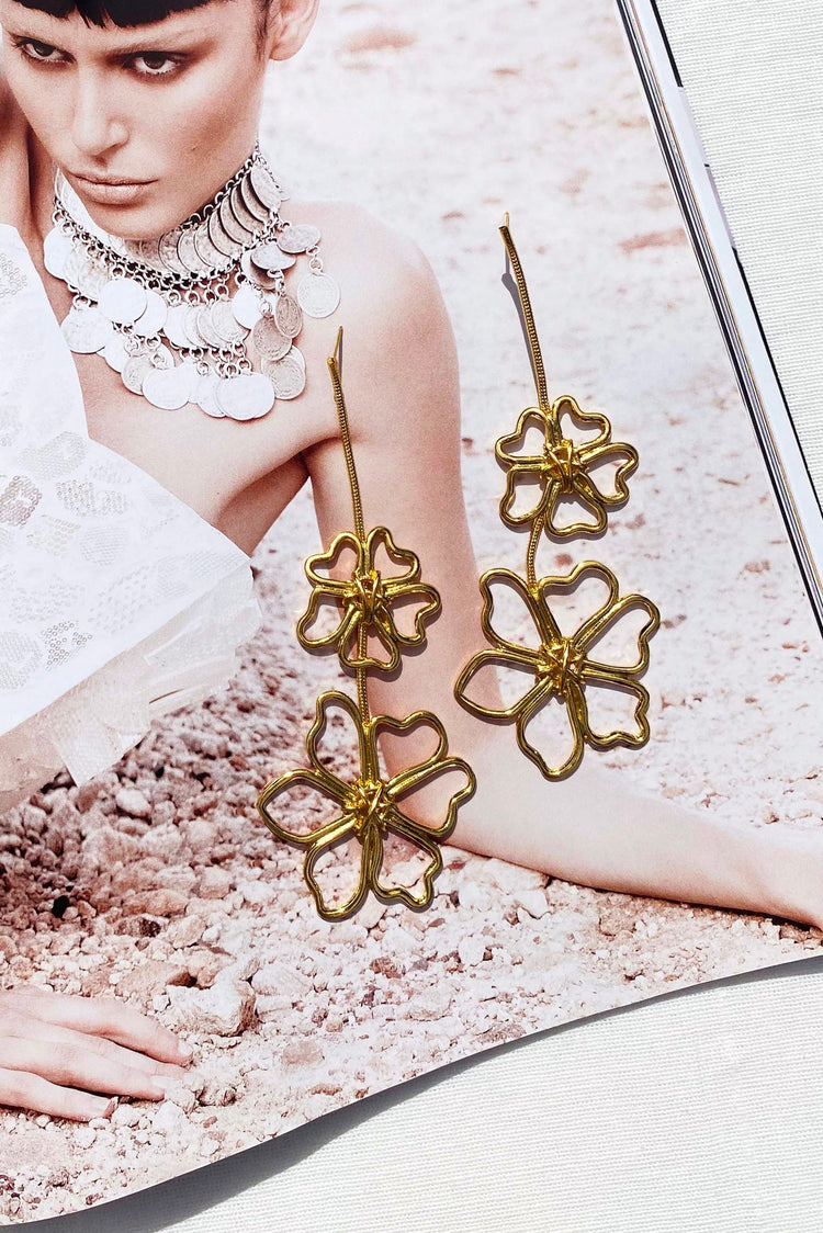 Flower Touch Earrings - Gold for women