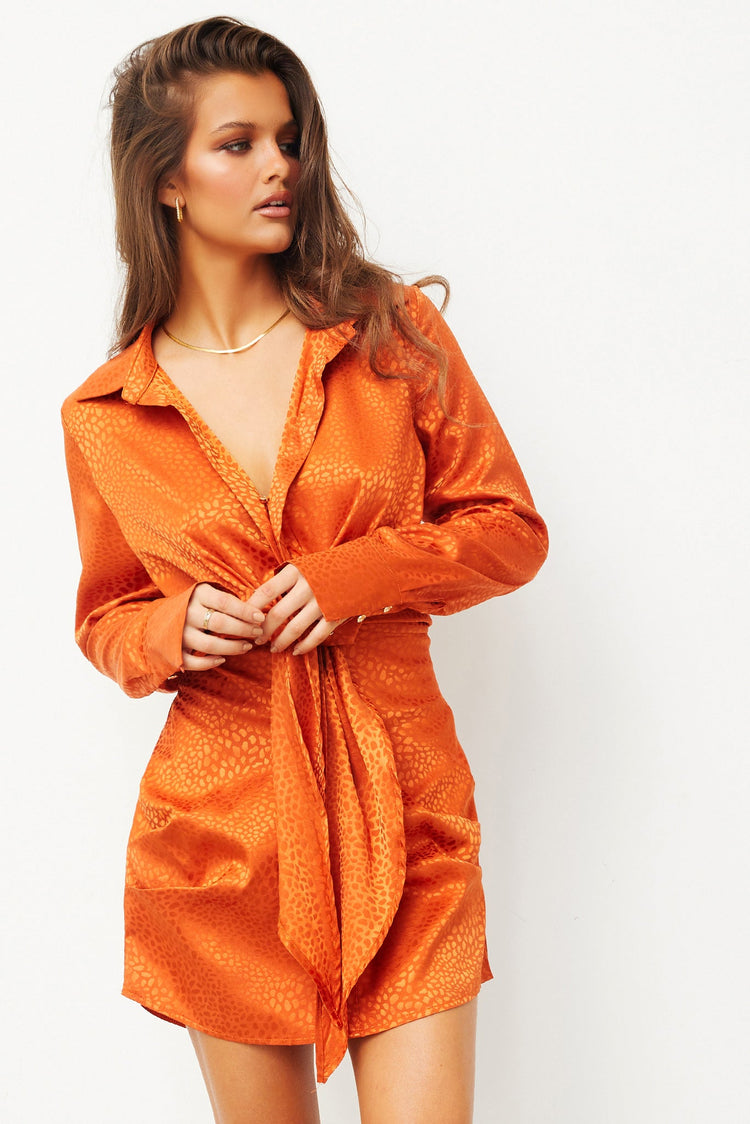 Grounding Mini Dress - Orange for women