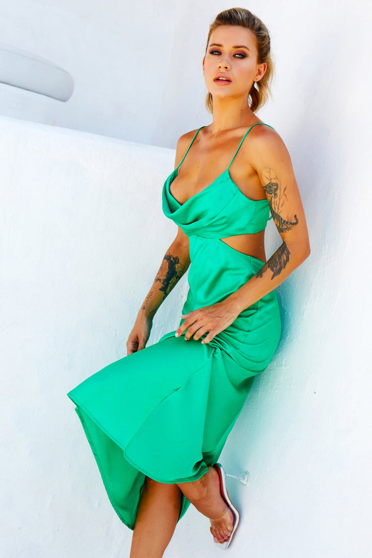 Heartbreaker Midi Dress - Emerald for women