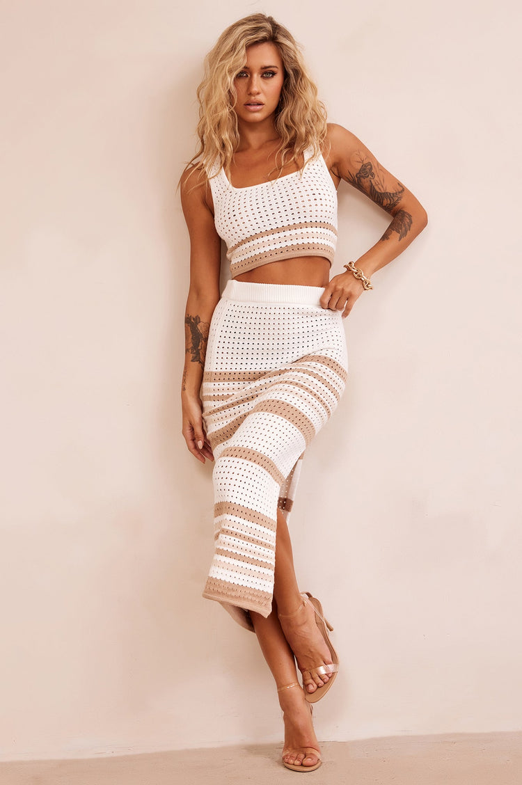 In The Groove Cropped Top - Beige for women