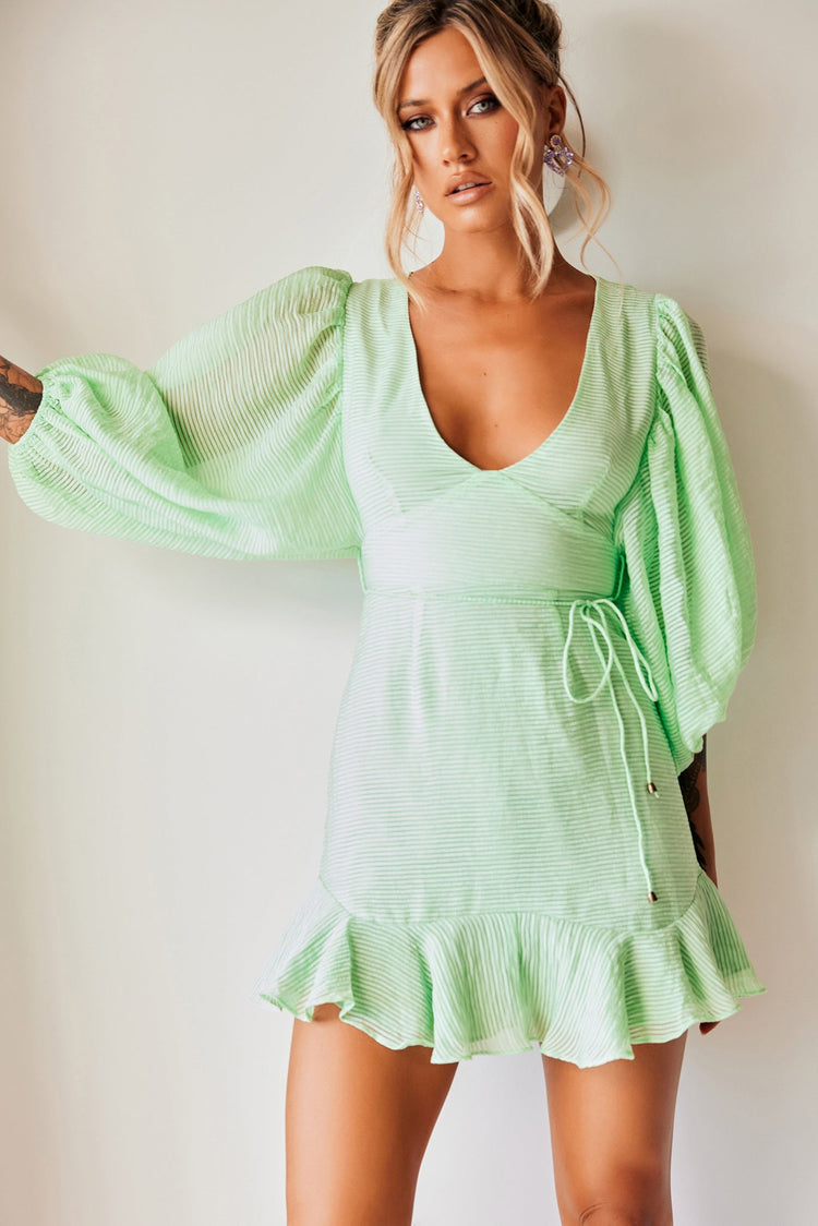Isla Mini Dress - Apple Green for women