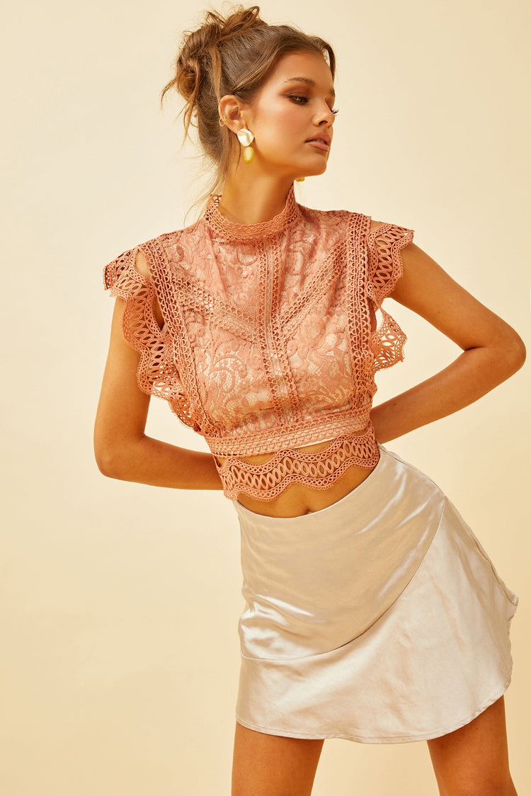 It's Only Fair Satin Skirt - Champagne for women