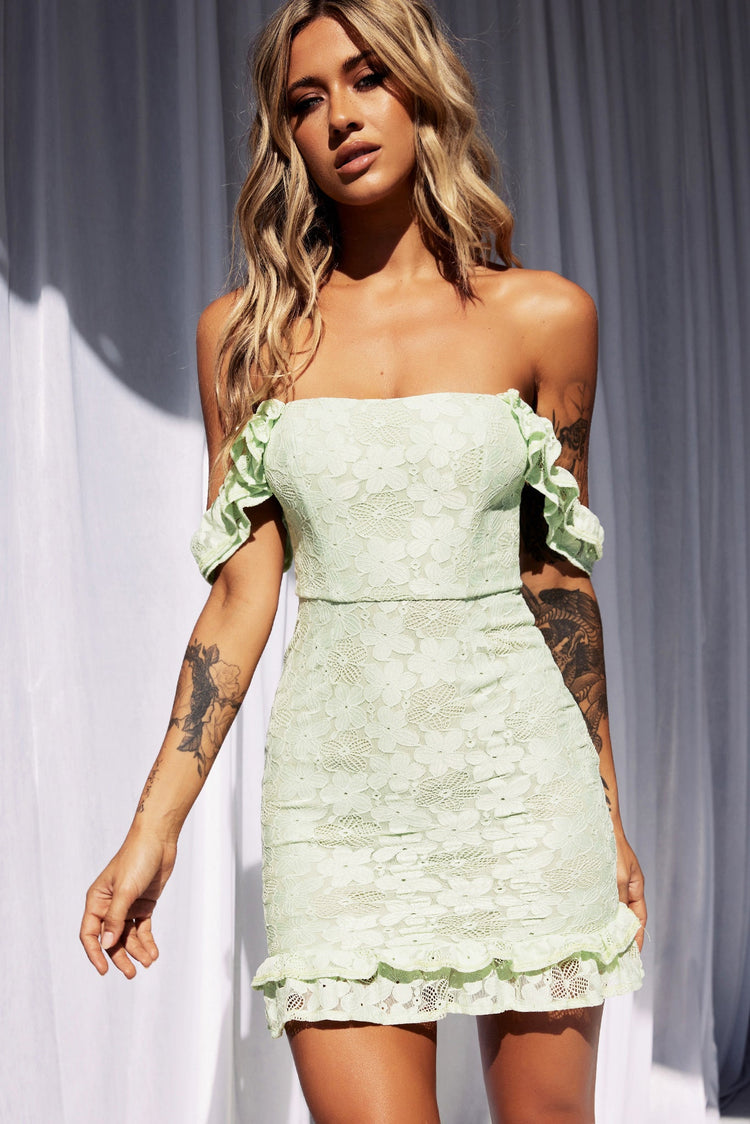 Keylime Lace Dress - Apple Green for women