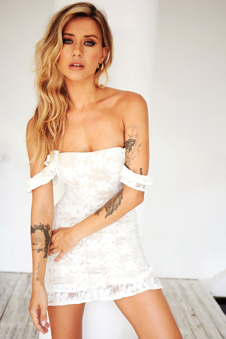 Keylime Lace Dress - White for women