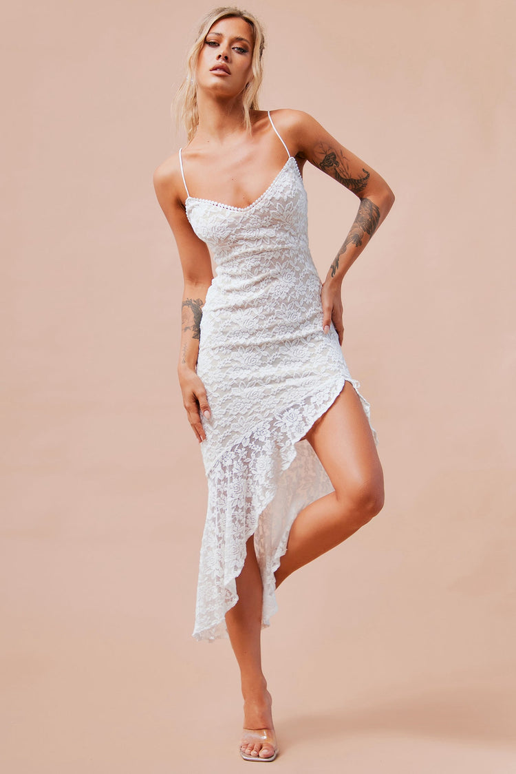 Living My Truth Midi Dress - White for women