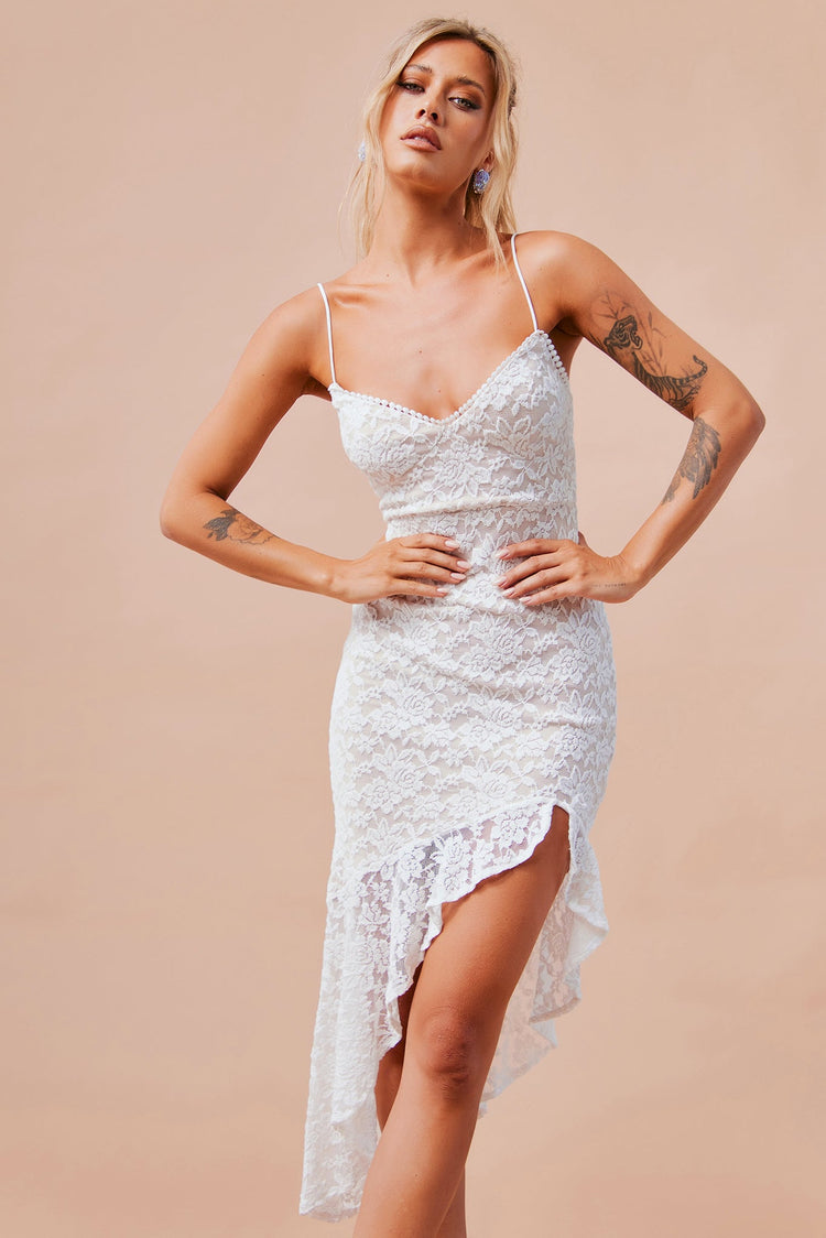 Living My Truth Midi Dress - White for women