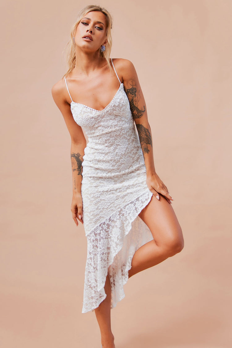 Living My Truth Midi Dress - White for women