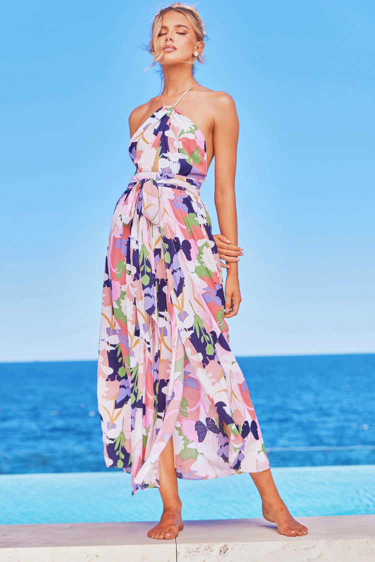 Making Sense Maxi Dress - Pink Multi for women