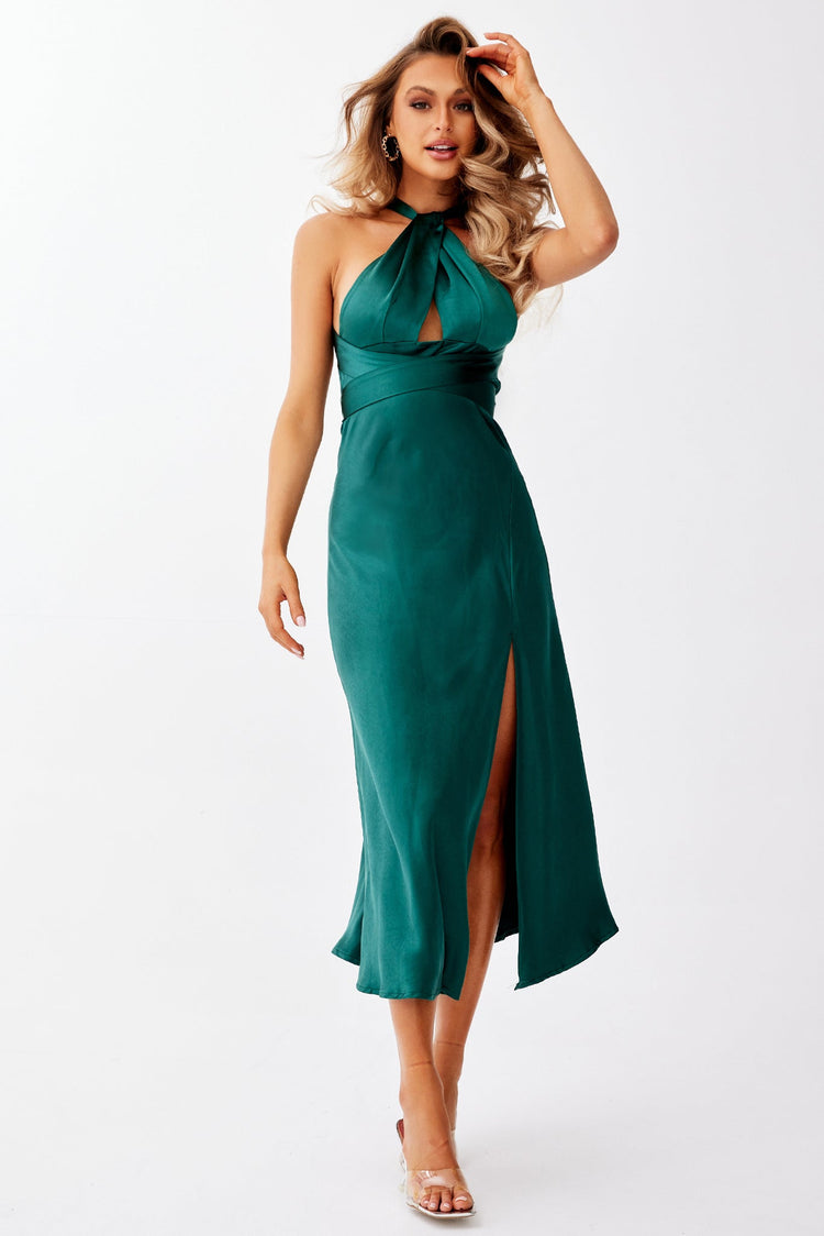 Mercedes Midi Dress - Forest Green for women