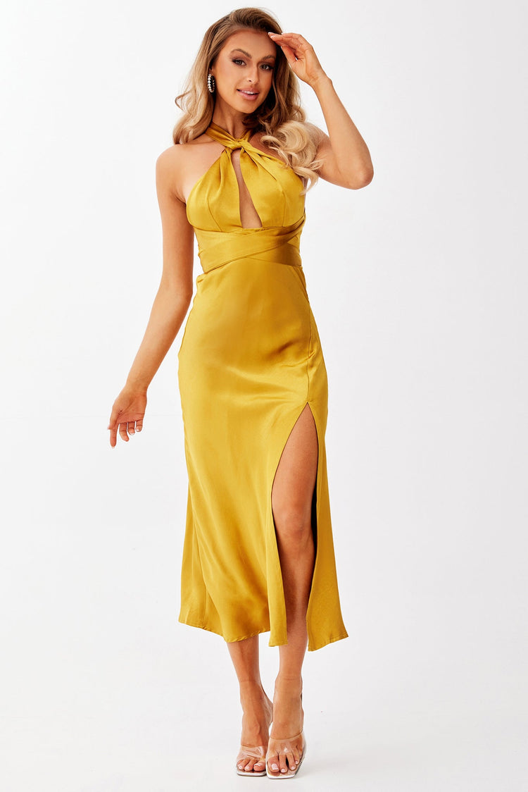 Mercedes Midi Dress - Mustard for women