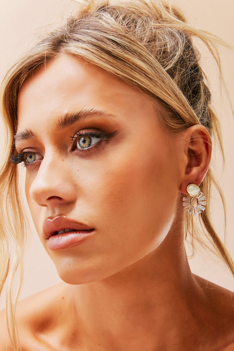 Moon Song Earrings - Gold Clear for women