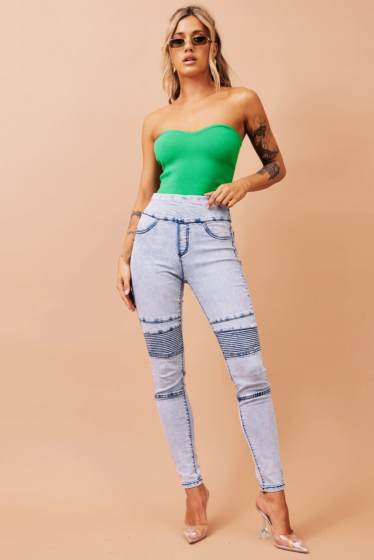 Motorsports Jeans - Washed Blue for women