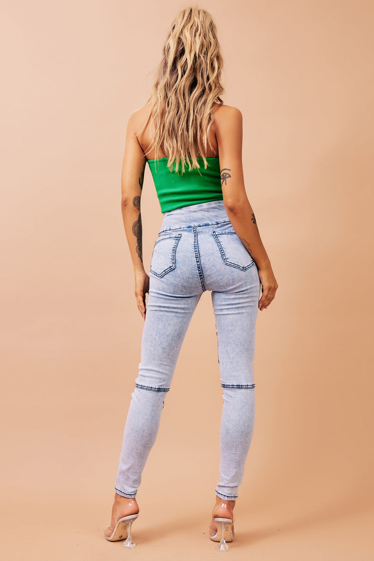 Motorsports Jeans - Washed Blue for women