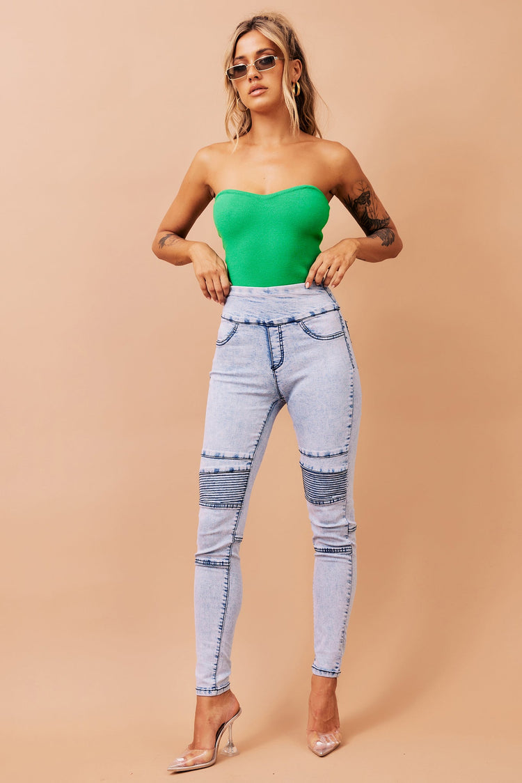 Motorsports Jeans - Washed Blue for women