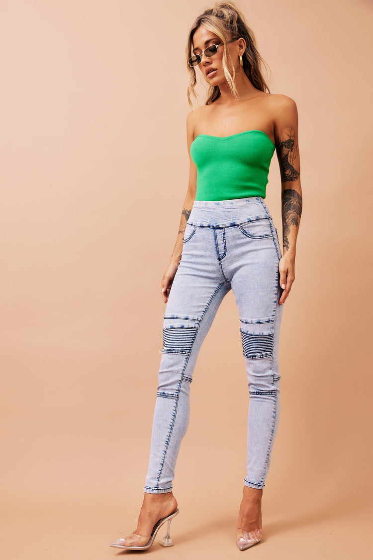 Motorsports Jeans - Washed Blue for women