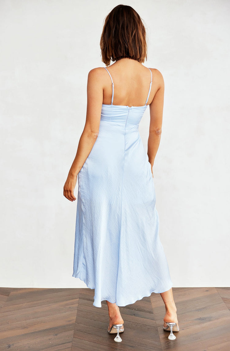 Night In August Midi Dress - Steel Blue for women