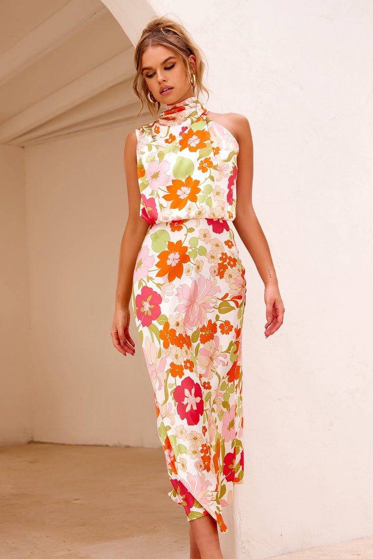 Real Love Midi Dress - Red Multi for women