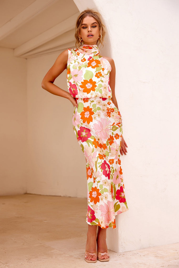 Real Love Midi Dress - Red Multi for women