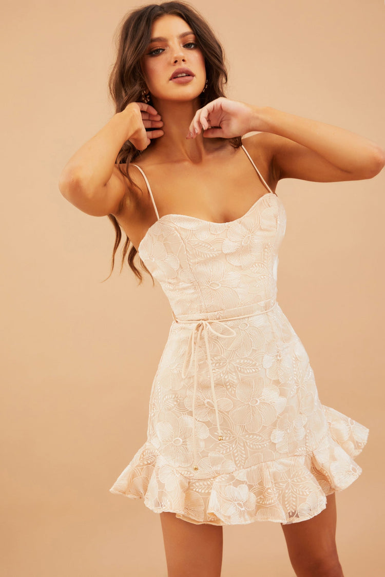 Remi Lace Mini Dress - Champagne for women