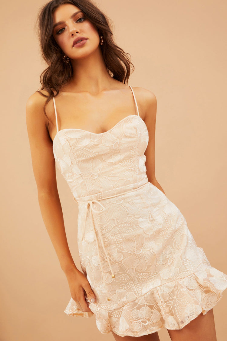 Remi Lace Mini Dress - Champagne for women