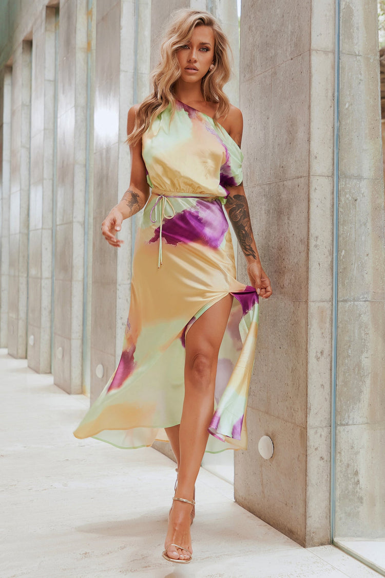 Rue Midi Dress - Yellow Multi for women