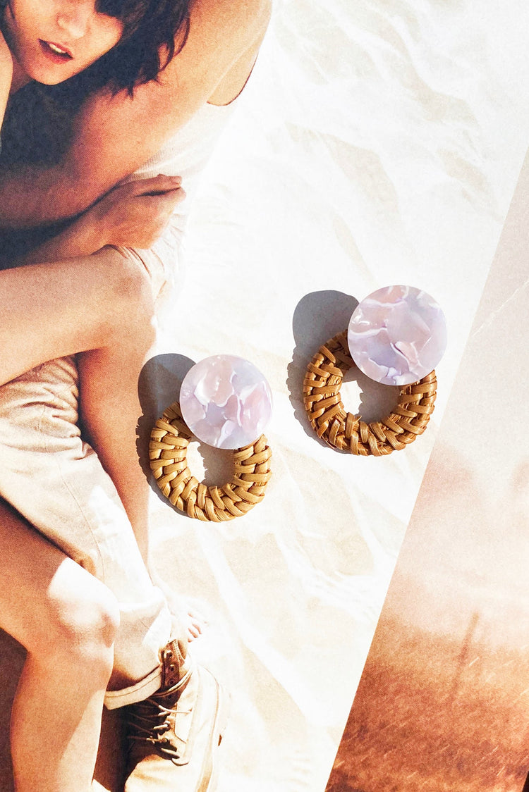 Summer Souvenir Earrings - Pink Purple for women