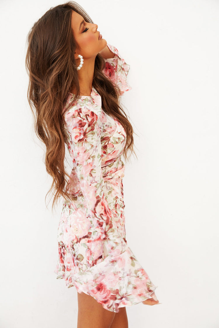 Swerve Mini Dress - Beige Multi for women