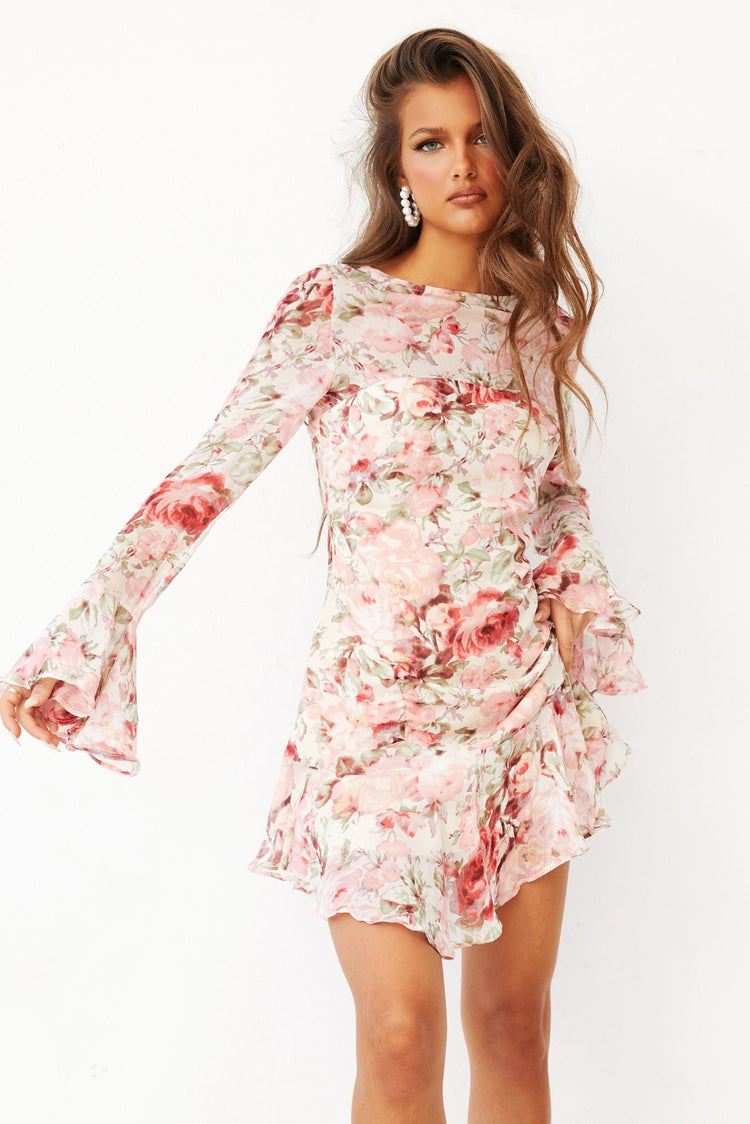 Swerve Mini Dress - Beige Multi for women