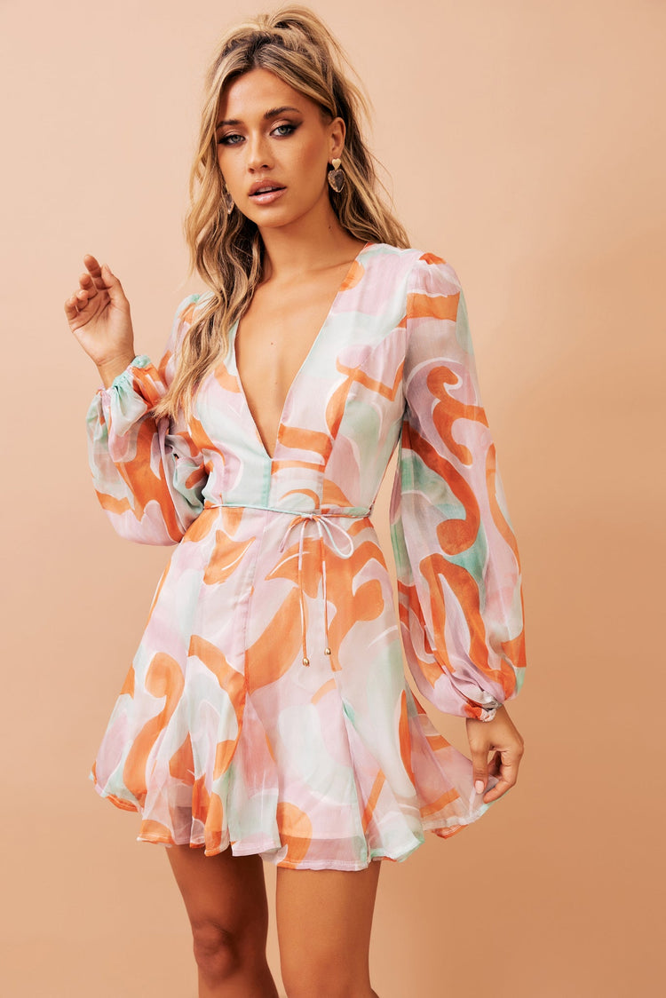 Vierra Mini Dress - Orange for women