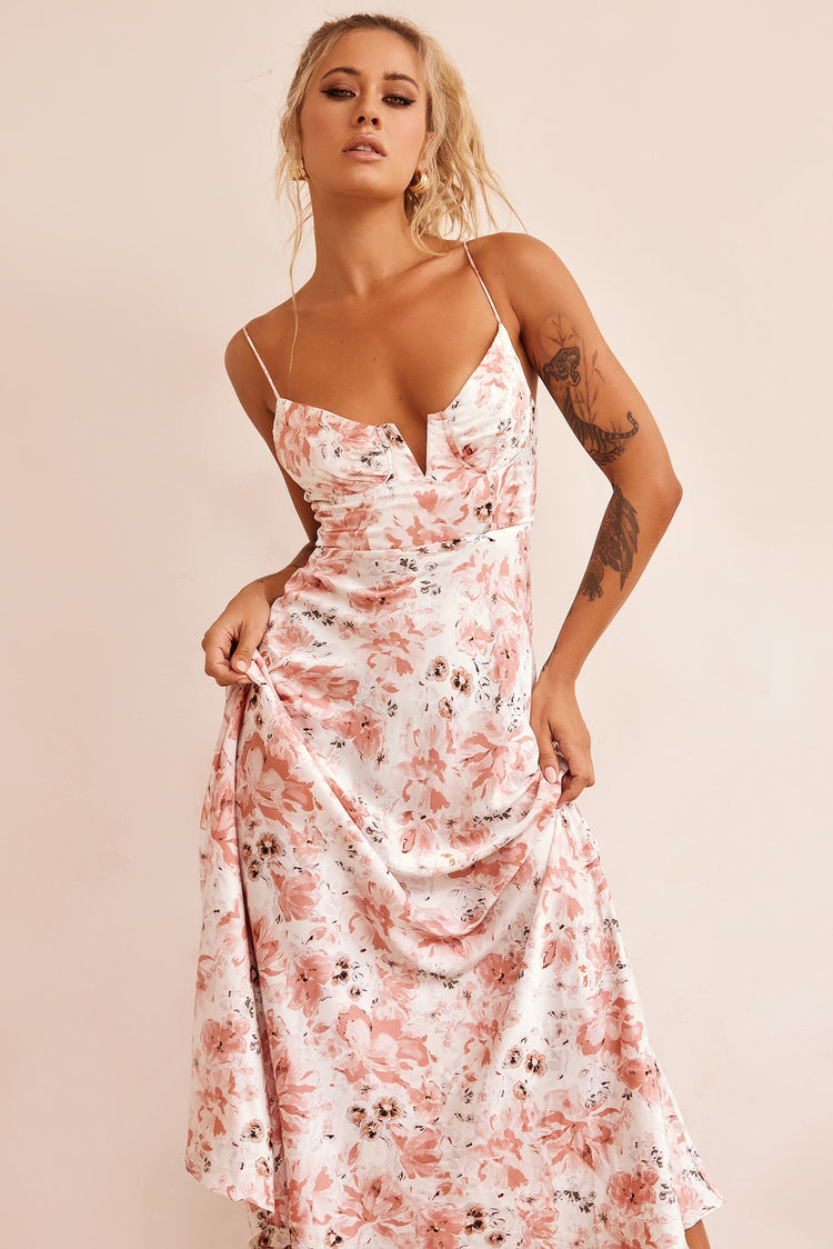 Vintage Summer Midi Dress - Rose for women