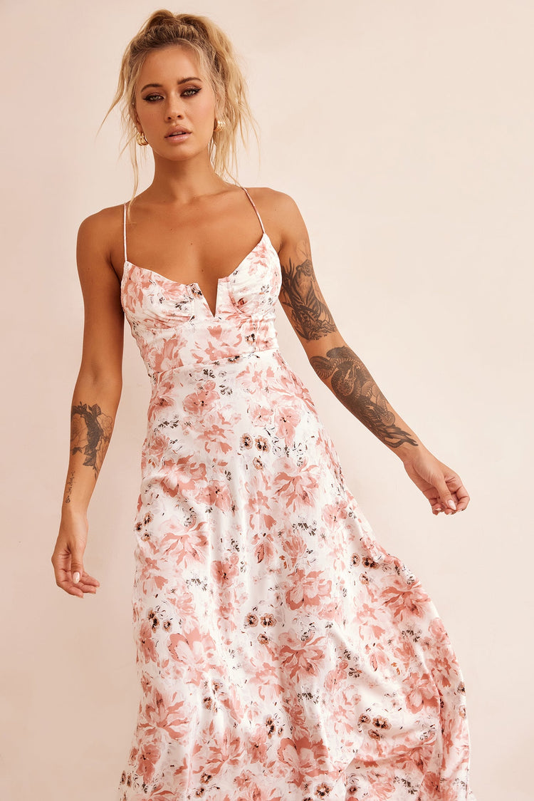 Vintage Summer Midi Dress - Rose for women